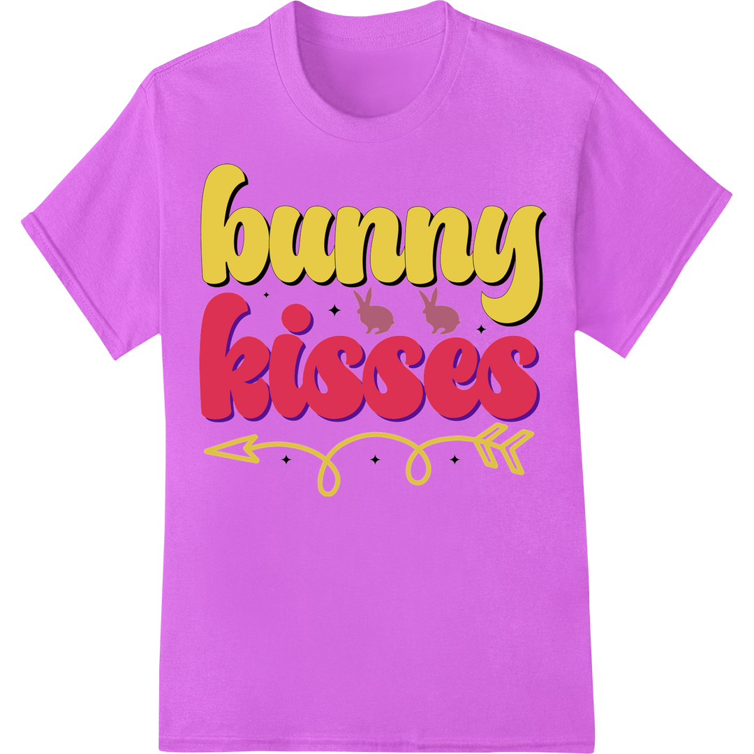 Adorable 'Bunny Kisses' Easter DTF Print Heat Transfer on purple shirt - SUPERDTF-DTF Prints-DTF Transfers-Custom DTF Prints