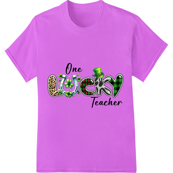 Lucky Teacher St. Patrick's Day Western DTF Print Transfer on purple shirt - SUPERDTF-DTF Prints-DTF Transfers-Custom DTF Prints