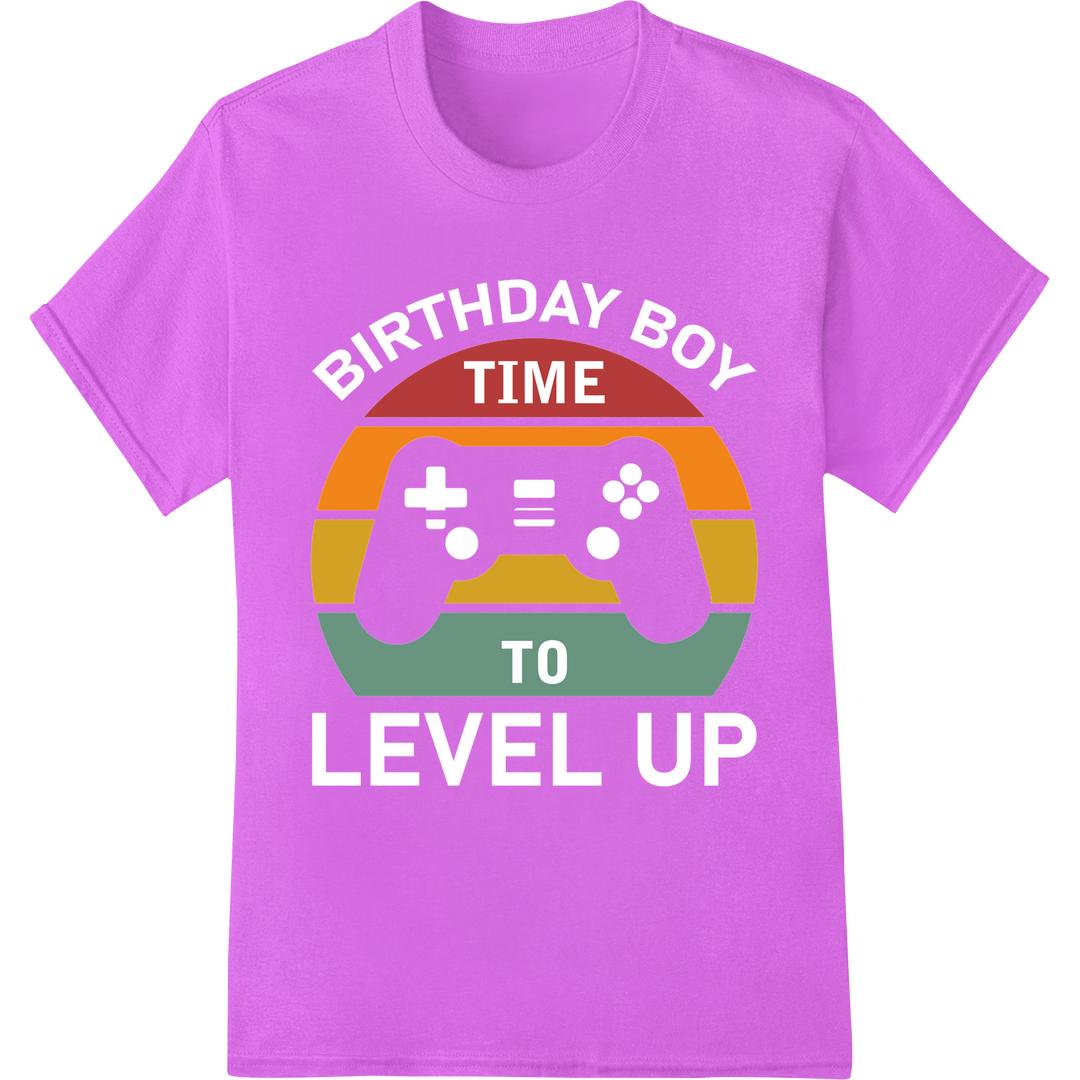 Retro Gamepad DTF Print: Level Up Your Style! on purple shirt - SUPERDTF-DTF Prints-DTF Transfers-Custom DTF Prints