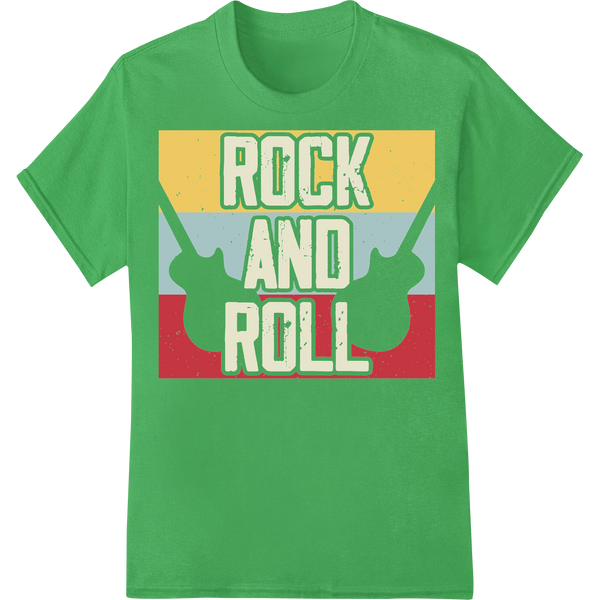 Vintage Rock and Roll DTF Print Heat Transfer | Music on green shirt - SUPERDTF-DTF Prints-DTF Transfers-Custom DTF Prints