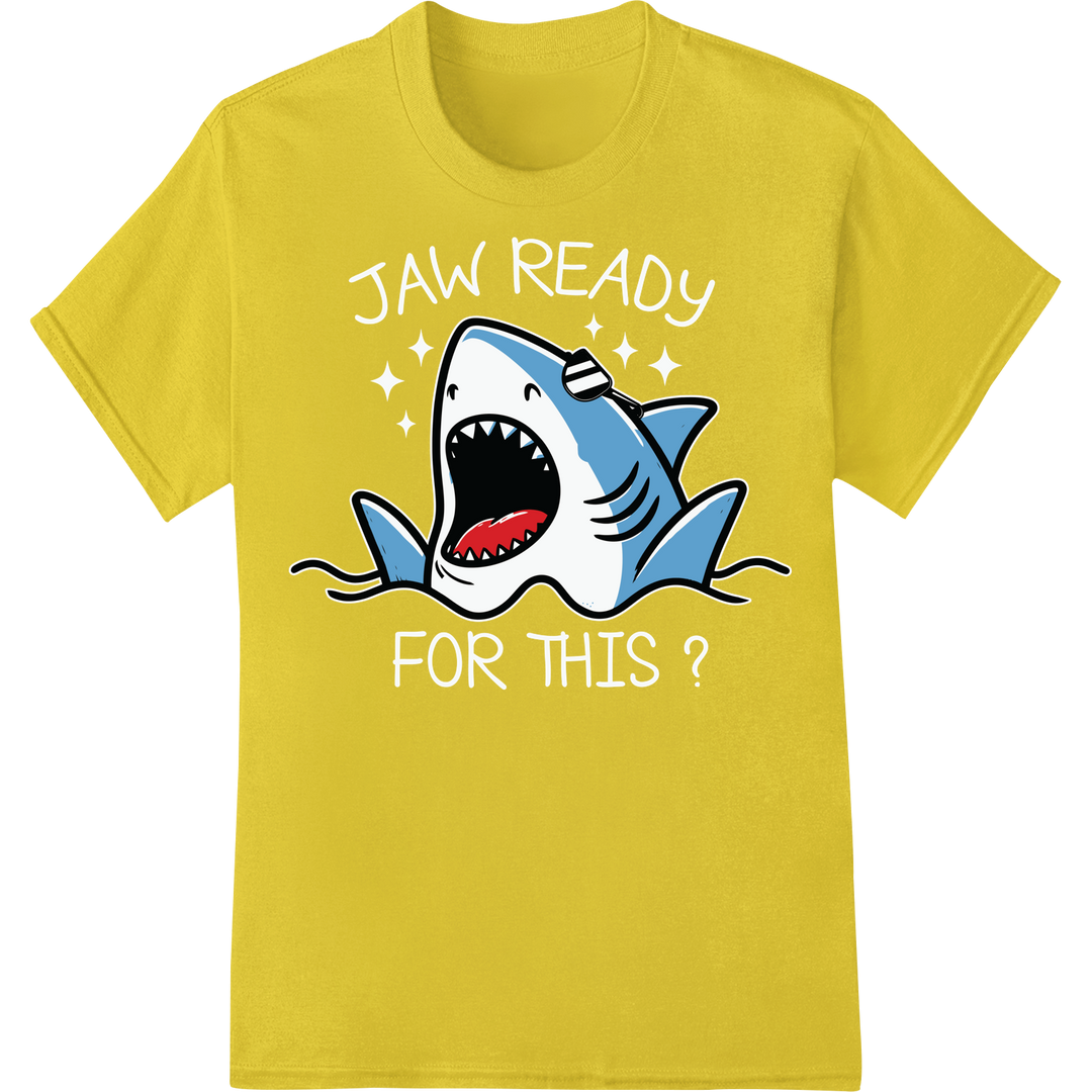 Patriotic Shark: Celebrate 4th of July in Style! on yellow shirt - SUPERDTF-DTF Prints-DTF Transfers-Custom DTF Prints