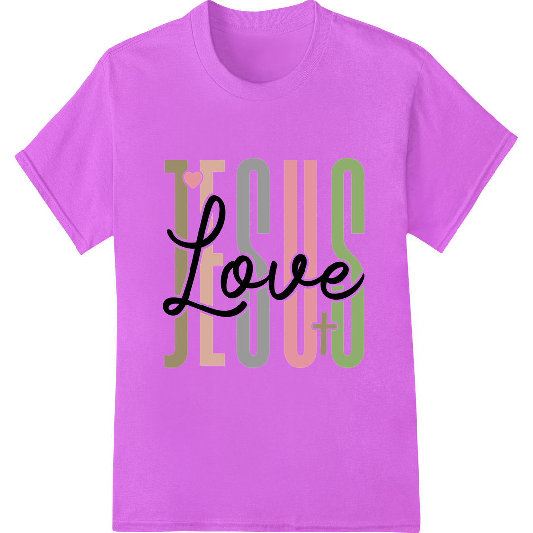 Celebrate Jesus' Love: Inspiring Easter DTF Transfer Print on purple shirt - SUPERDTF-DTF Prints-DTF Transfers-Custom DTF Prints