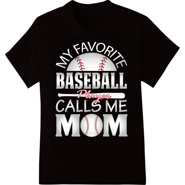 Baseball Mom's Day Gift: Clever 'BASSBALL Player' DTF Print on black shirt - SUPERDTF-DTF Prints-DTF Transfers-Custom DTF Prints