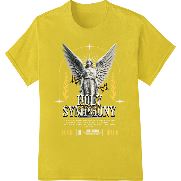 Angelic 'Holy Symphony' Heat Transfer Design for DTF featuring professional bulk t-shirt printing