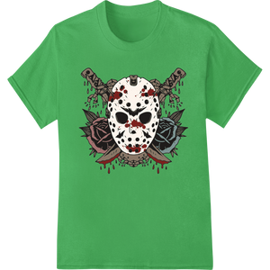 Vibrant custom t-shirts print on Sinister Skull: Haunting Roses DTF Print by Super DTF