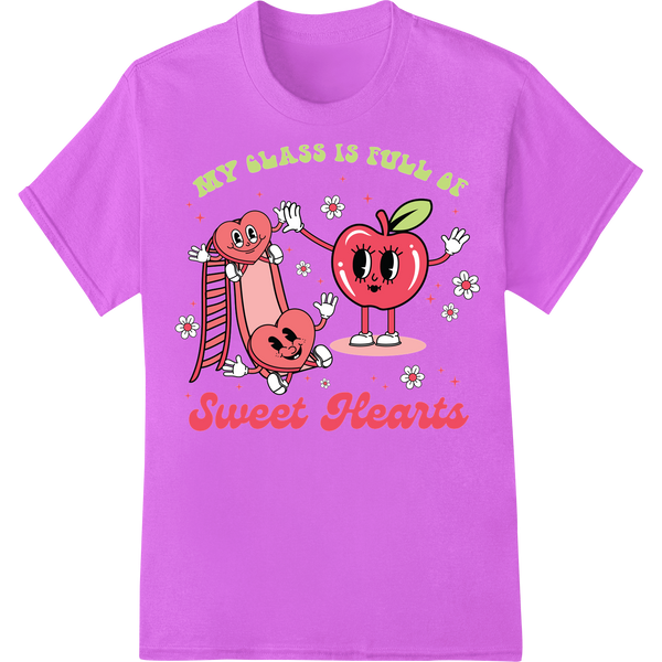 Adorable 'My Class is Full of Sweet Hearts' Teacher Valentine on purple shirt - SUPERDTF-DTF Prints-DTF Transfers-Custom DTF Prints