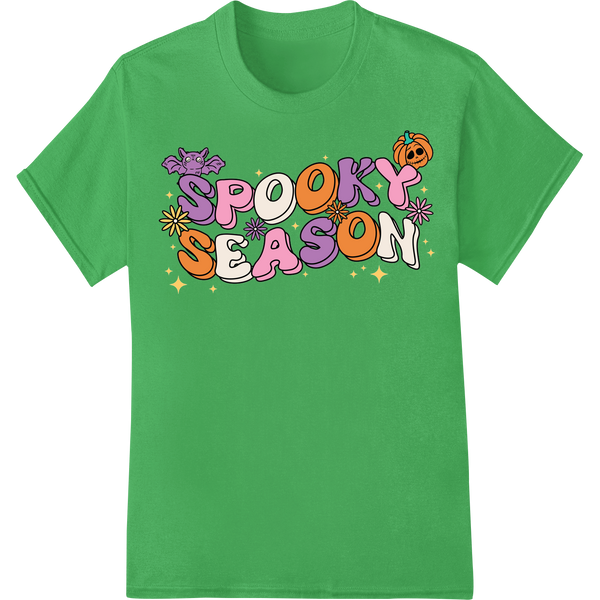 Embrace the Spooky Season with this Fun Halloween Design on green shirt - SUPERDTF-DTF Prints-DTF Transfers-Custom DTF Prints