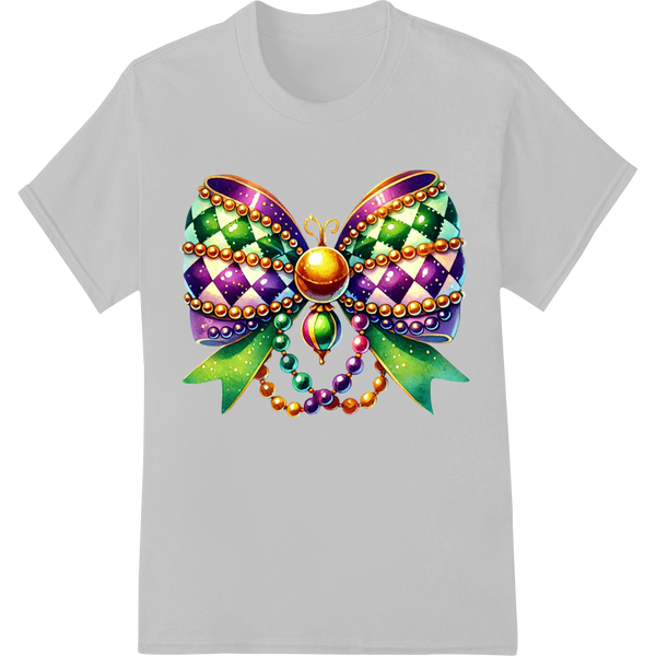 Vibrant Mardi Gras Butterfly DTF Print Heat Transfer on white shirt - SUPERDTF-DTF Prints-DTF Transfers-Custom DTF Prints