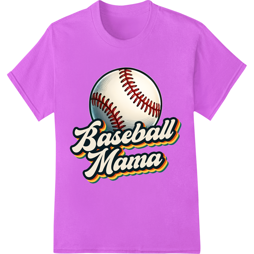 Baseball Mama: Score a Home Run Gift for Mother's Day on purple shirt - SUPERDTF-DTF Prints-DTF Transfers-Custom DTF Prints