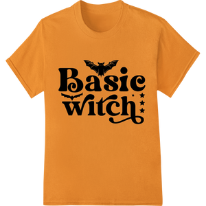 Spellbinding 'Basic Witch' Halloween DTF Print Heat Transfer showcasing advanced custom t-shirts technology