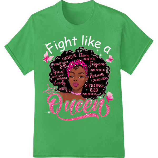 Unique Queen: Empowering Birthday Gift DTF Print Design on green shirt - SUPERDTF-DTF Prints-DTF Transfers-Custom DTF Prints