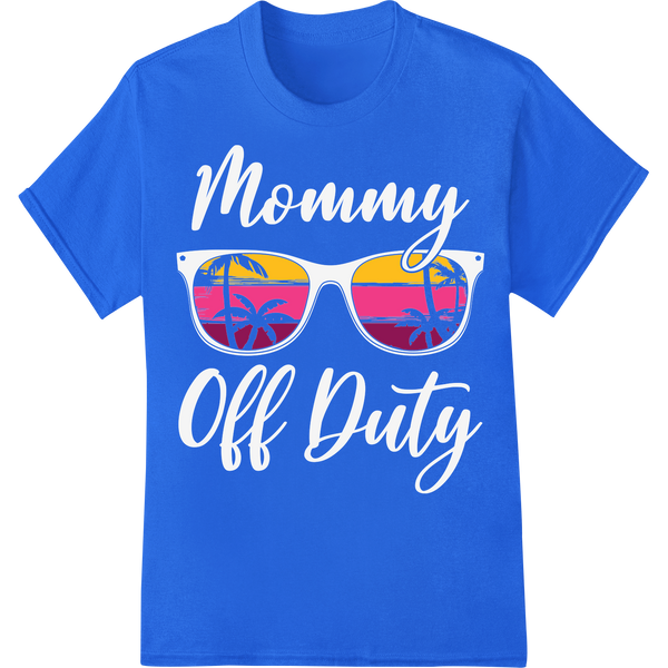 Retro Summer Sunset Sunglasses - DTF Print Heat Transfer on blue shirt - SUPERDTF-DTF Prints-DTF Transfers-Custom DTF Prints