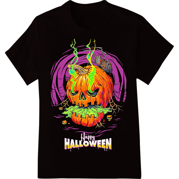 Spooky Slime Pumpkin - Halloween DTF Print Heat Transfer on black shirt - SUPERDTF-DTF Prints-DTF Transfers-Custom DTF Prints