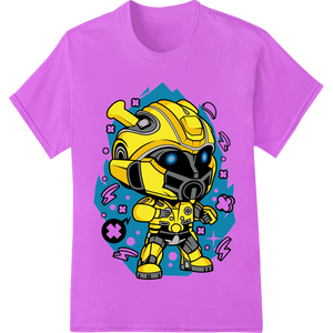 Bold Transforming Robot Character DTF Print Heat Transfer made with premium durable print transfers