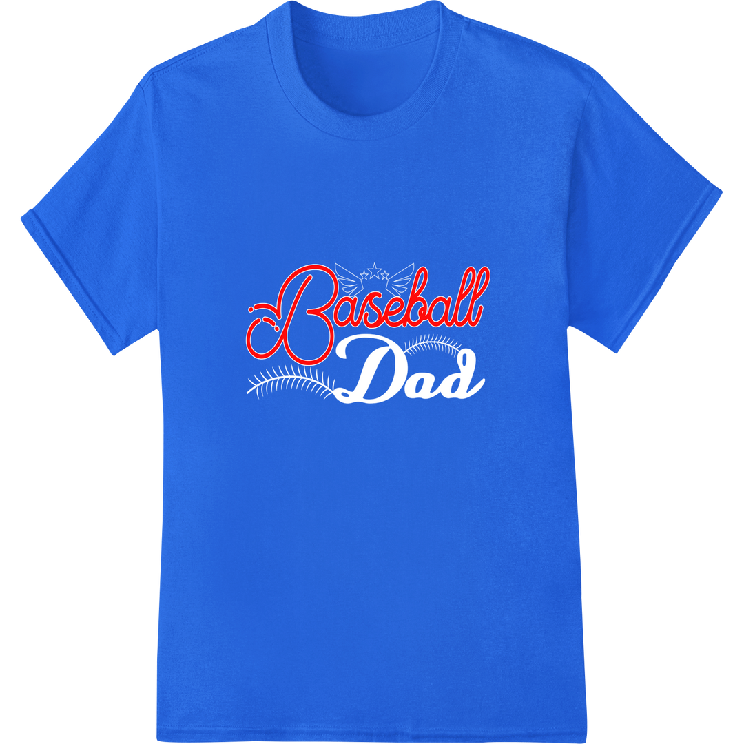 Bold Baseball Script Lettering | DTF Heat Transfer Print on blue shirt - SUPERDTF-DTF Prints-DTF Transfers-Custom DTF Prints