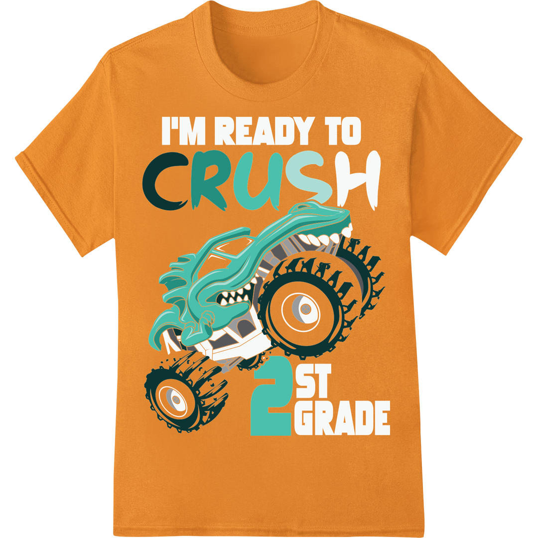 Edgy 'CRUS 2' Monster Truck DTF Print for Bold Teachers on orange shirt - SUPERDTF-DTF Prints-DTF Transfers-Custom DTF Prints