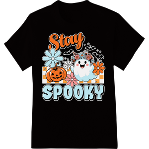 Stay SPOOKY Cute Ghost Halloween Heat Transfer made with premium custom garment printing