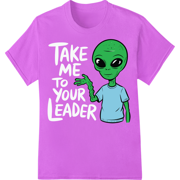 Sarcastic Alien DTF Print Heat Transfer | Quirky Design on purple shirt - SUPERDTF-DTF Prints-DTF Transfers-Custom DTF Prints