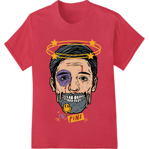 Ethereal Skull with Golden Halo - I'M FINE Illustration - High-quality durable print transfers