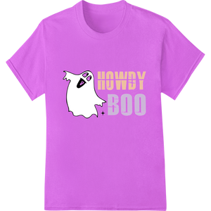 Innovative direct to film printing design on Cute 'HOWDY BOO' Ghost DTF Print Heat Transfer