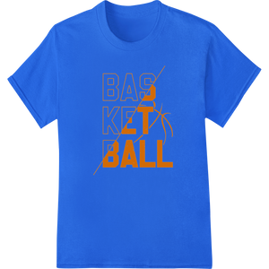 Custom high-quality t-shirt printing design - Shatter the Court with Bold Basketball Typography DTF Print