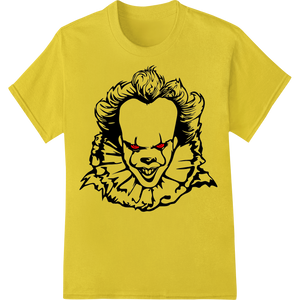 Terrifying Evil Clown DTF Heat Transfer for Halloween with custom custom merchandise artwork