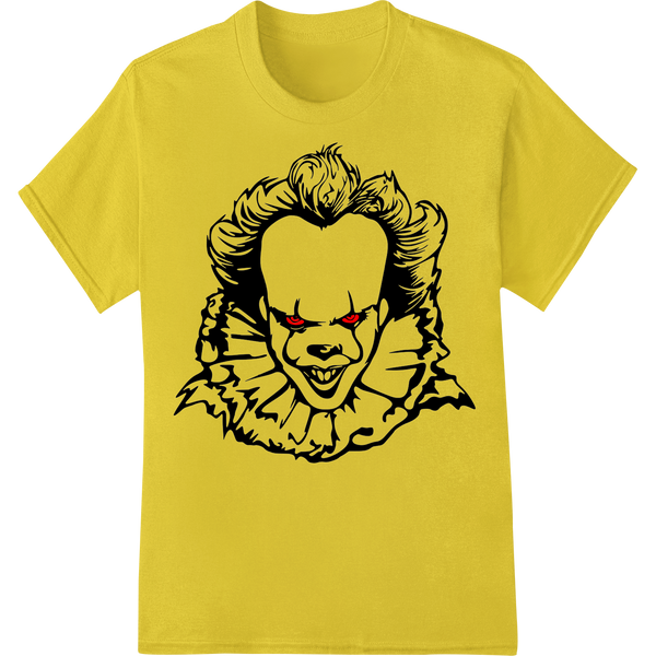 Terrifying Evil Clown DTF Heat Transfer for Halloween with custom custom merchandise artwork