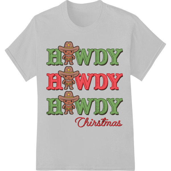 Howdy Cowboys: Festive Western Christmas DTF Print Transfer on white shirt - SUPERDTF-DTF Prints-DTF Transfers-Custom DTF Prints