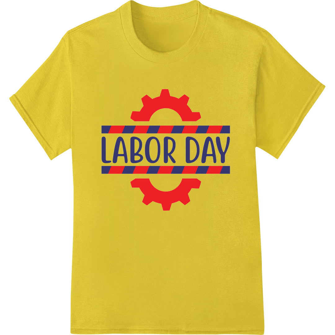 Bold Labor Day DTF Print Heat Transfer | Patriotic Gear on yellow shirt - SUPERDTF-DTF Prints-DTF Transfers-Custom DTF Prints