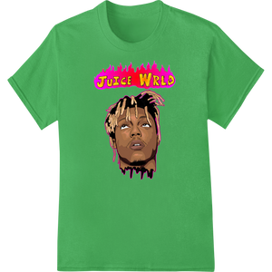 Innovative customized apparel design on Iconic Juice WRLD Portrait DTF Print Heat Transfer