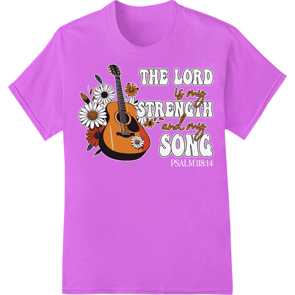 Uplifting Religious Guitar DTF Print | Faith & Music on purple shirt - SUPERDTF-DTF Prints-DTF Transfers-Custom DTF Prints