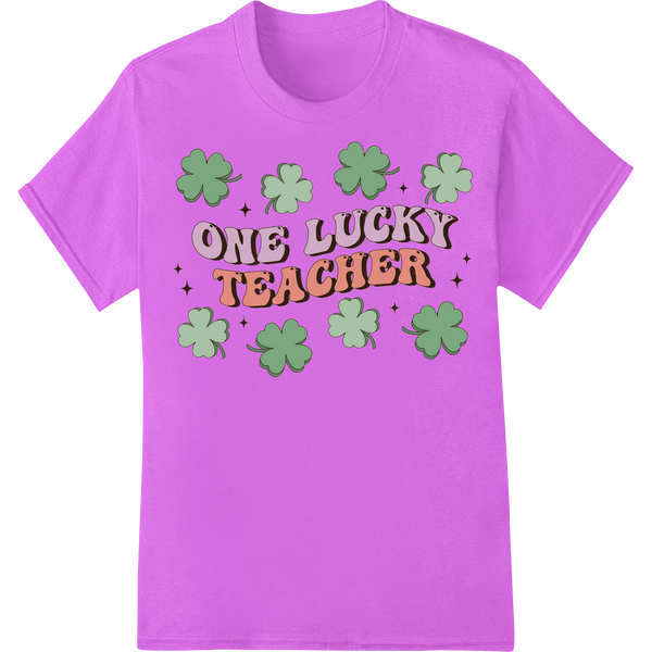 Lucky Teacher St. Patrick's DTF Print Heat Transfer on purple shirt - SUPERDTF-DTF Prints-DTF Transfers-Custom DTF Prints