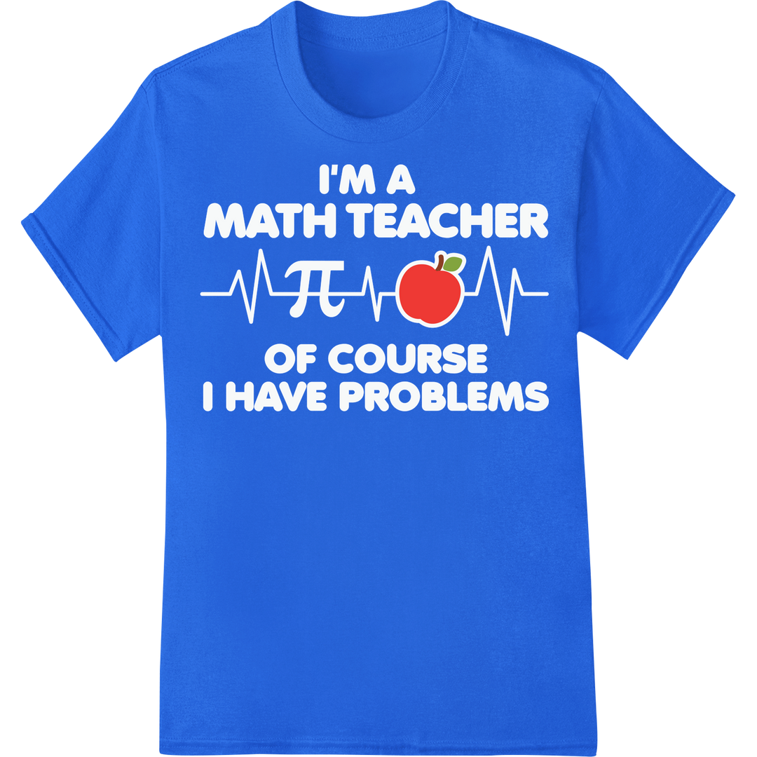 Adorable Apple DTF Print for Teacher Appreciation Day Gifts on blue shirt - SUPERDTF-DTF Prints-DTF Transfers-Custom DTF Prints