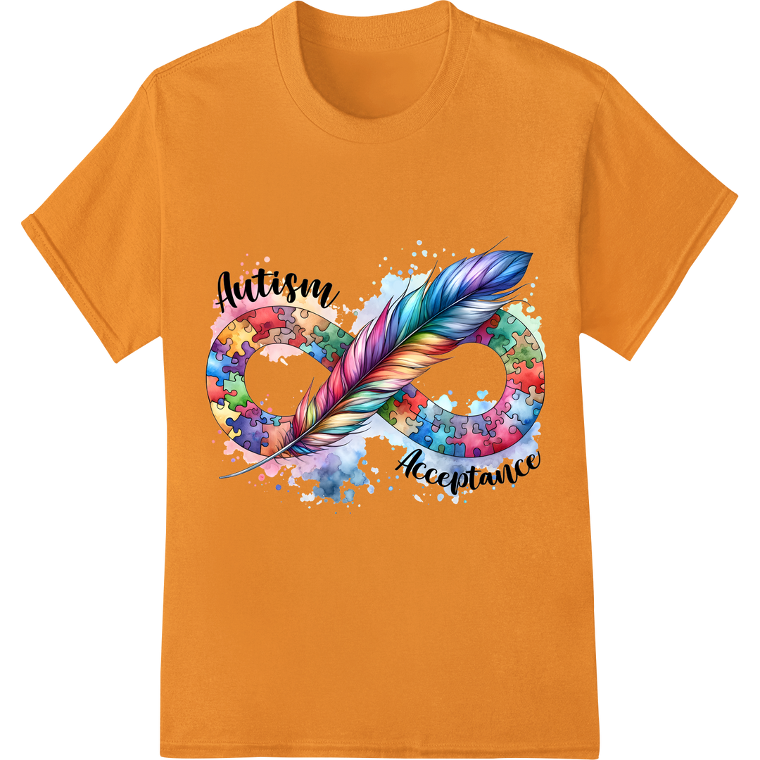 Autism Acceptance: Celebrate Neurodiversity with Style on orange shirt - SUPERDTF-DTF Prints-DTF Transfers-Custom DTF Prints