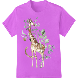 Personalized DTF technology design for Majestic Giraffe in Lush Greenery - Nature-Inspired Print