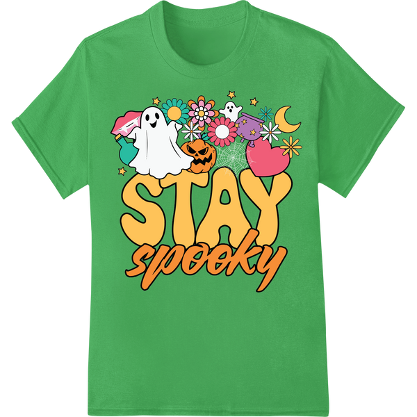 Personalized vibrant DTF prints design for Adorable Ghost 'STAY spooky' Cute Halloween DTF Print Design