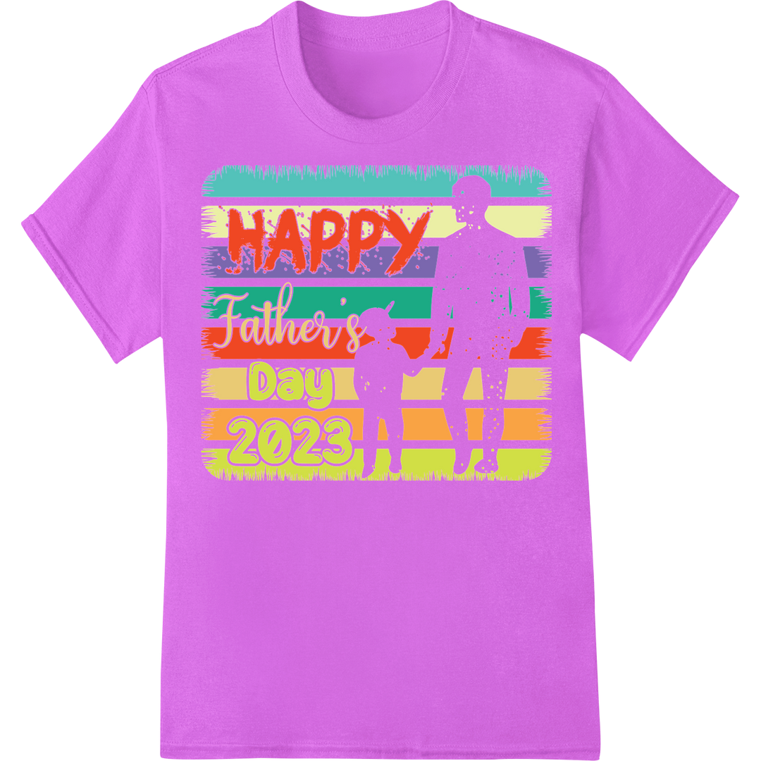 Retro Father's Day 2023 Print | Trendy Vintage DTF Transfer on purple shirt - SUPERDTF-DTF Prints-DTF Transfers-Custom DTF Prints