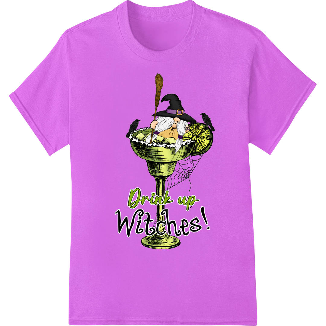 Witchy Brew: Spellbinding 'Drink up Witches!' DTF Print on purple shirt - SUPERDTF-DTF Prints-DTF Transfers-Custom DTF Prints