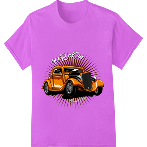 Vintage Orange Hot Rod: Bold Retro Illustration Print - High-quality apparel decoration