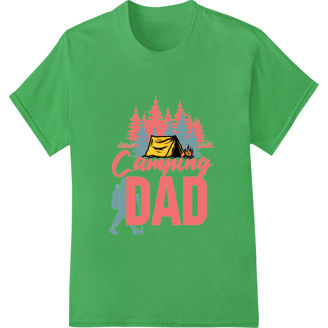 Camping DAD: Celebrate Outdoor Adventures This Father's Day on green shirt - SUPERDTF-DTF Prints-DTF Transfers-Custom DTF Prints