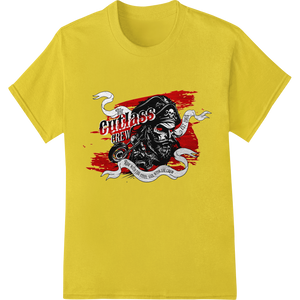 The Cutlass Crew: Pirate Skull DTF Print Heat Transfer made with premium customized apparel