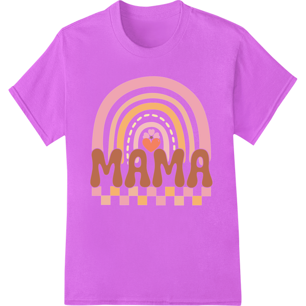 Colorful 'MAMA' Rainbow Text Mother's Day Design on purple shirt - SUPERDTF-DTF Prints-DTF Transfers-Custom DTF Prints