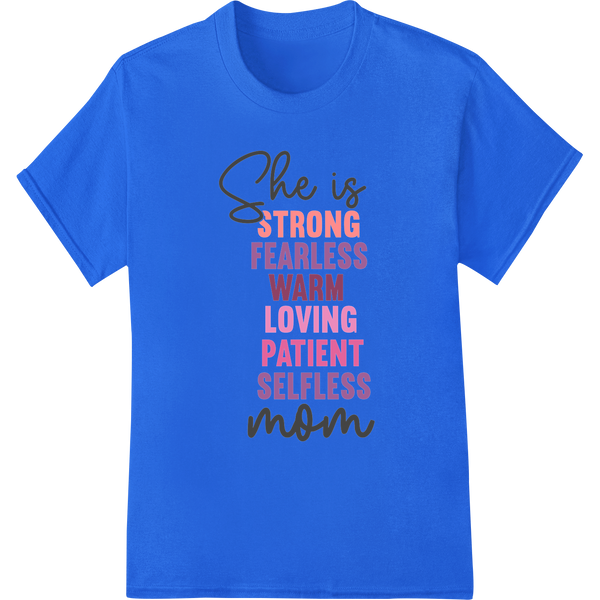 Celebrate Mom's Love: Inspiring DTF Print Heat Transfer on blue shirt - SUPERDTF-DTF Prints-DTF Transfers-Custom DTF Prints