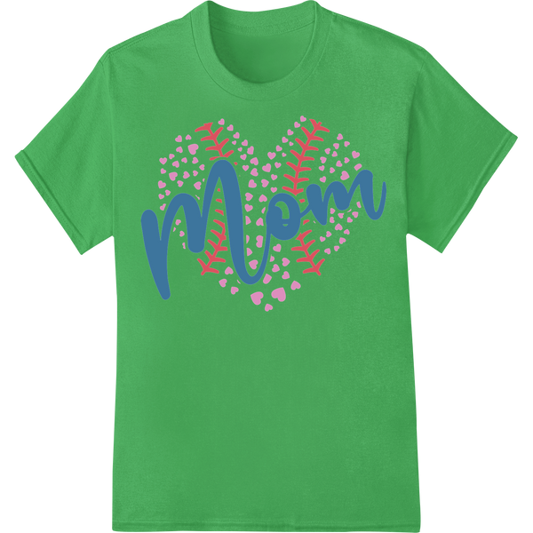 Heartfelt Baseball Mom Love - Mother's Day DTF Print on green shirt - SUPERDTF-DTF Prints-DTF Transfers-Custom DTF Prints