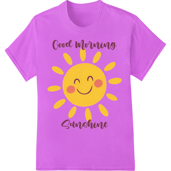 Retro Sunshine Smile - Positive Morning Heat Transfer on purple shirt - SUPERDTF-DTF Prints-DTF Transfers-Custom DTF Prints