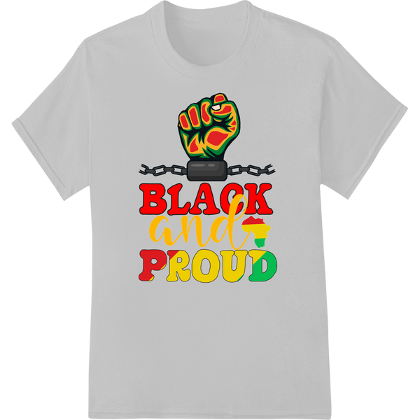 Bold Black History Month Fist DTF Print Heat Transfer on white shirt - SUPERDTF-DTF Prints-DTF Transfers-Custom DTF Prints