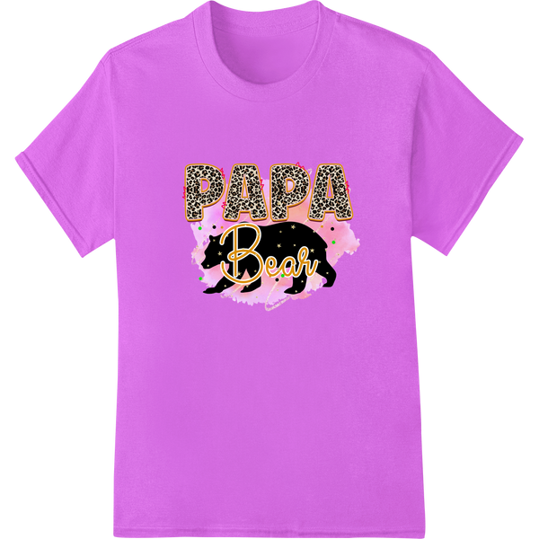 Papa Bear - Playful Father's Day DTF Print Heat Transfer on purple shirt - SUPERDTF-DTF Prints-DTF Transfers-Custom DTF Prints