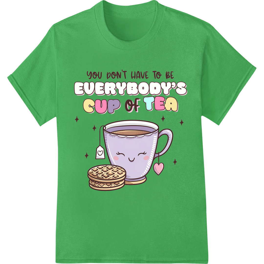 Embrace Your Unique Flavor: Witty Tea-Inspired DTF Transfer on green shirt - SUPERDTF-DTF Prints-DTF Transfers-Custom DTF Prints