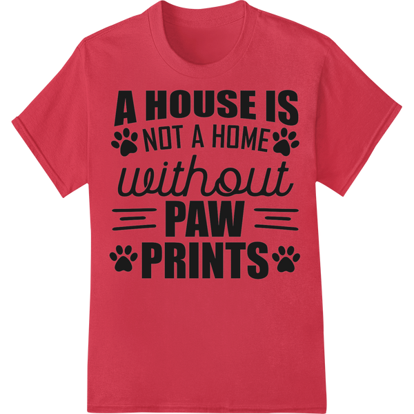 Pawfect Home: Adorable Pet-Loving DTF Print Transfer on red shirt - SUPERDTF-DTF Prints-DTF Transfers-Custom DTF Prints