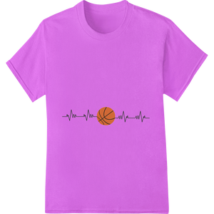 Custom DTF heat transfers design - Heartbeat Basketball DTF Print Heat Transfer by Super DTF